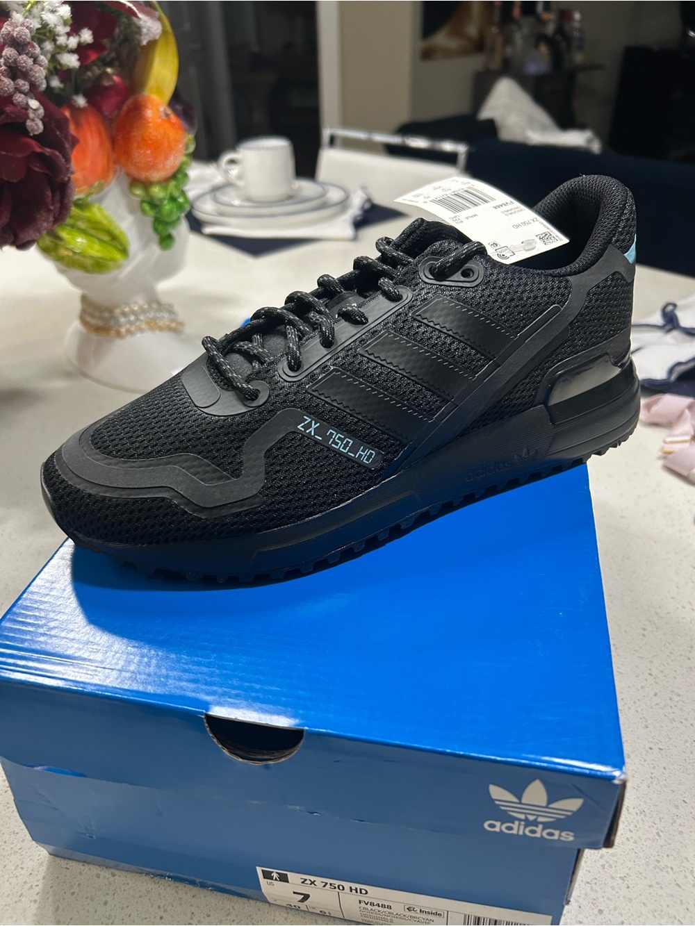 adidas ZX 750 HD Blue Shoe Box with White Label